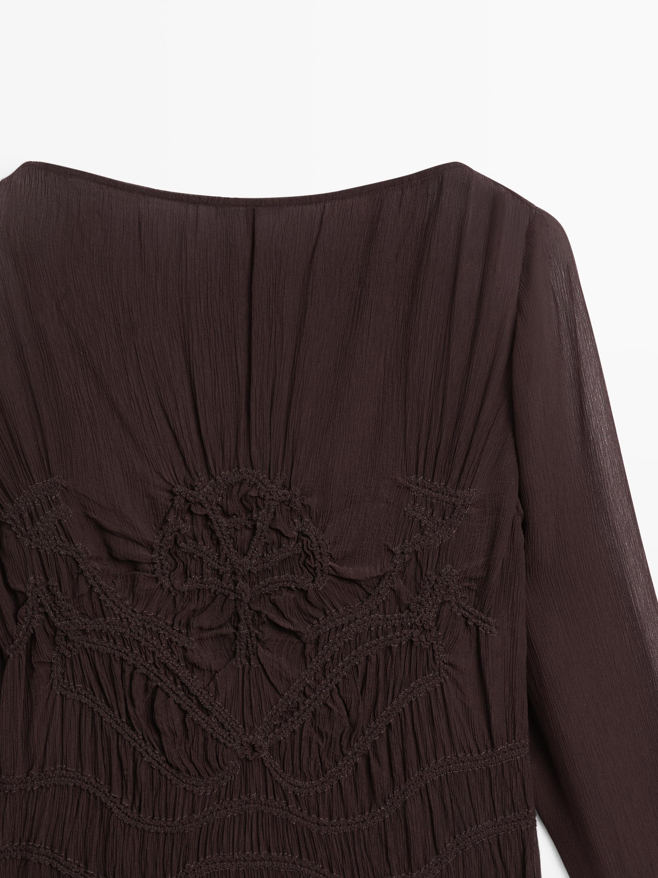 Flowing midi dress with gathered detail